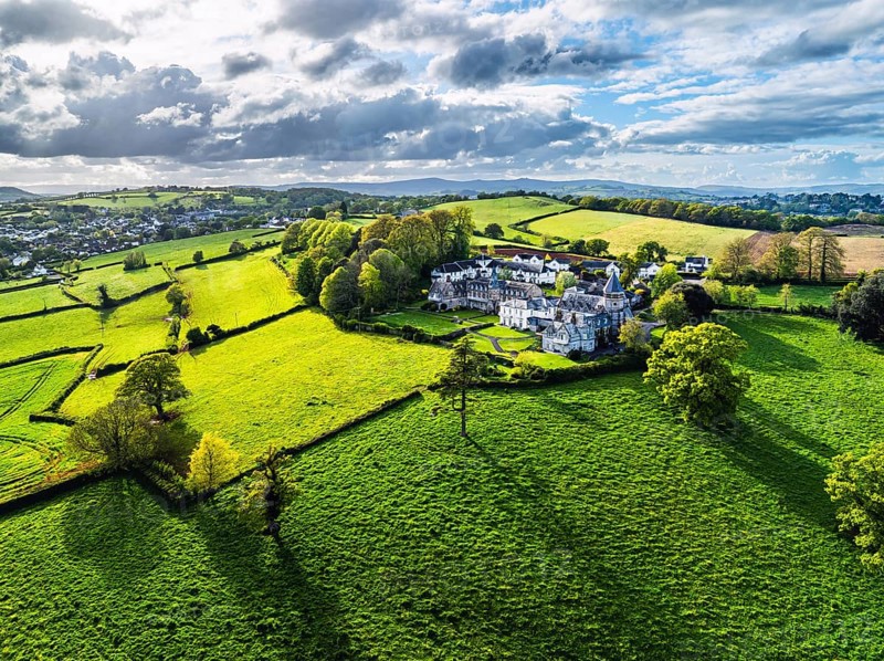 The Priory from a drone, Abbotskerswell Priory, Retirement Village, Abbotskerswell, Newton Abbot, The Priory, Retirement Village, Newton Abbot, Devon, England, United Kingdom, Europe