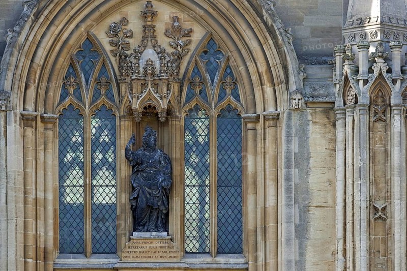 Window of the chapel of the All Souls College in Oxford, Oxfordshire, England, UK