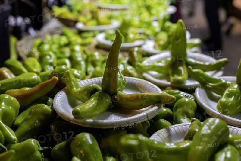 Oaxaca, Mexico, Peppers on sale at the Benito Juarez Market. Opened in 1894, it is one of the largest and oldest markets in Oaxaca. Its many dozen stalls sell food of every kind, clothing, souvenirs, and more, Central America
