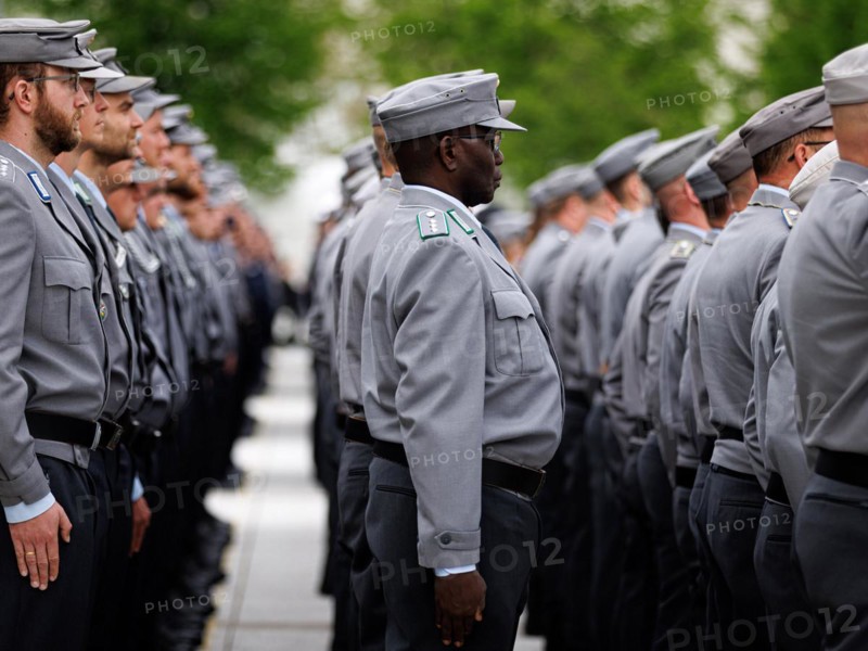 Army soldiers of an honour formation of the final roll call of the Bundeswehr missions MINUSMA and EUTM Mali at the Federal Ministry of Defence in Berlin, 22.02.2024