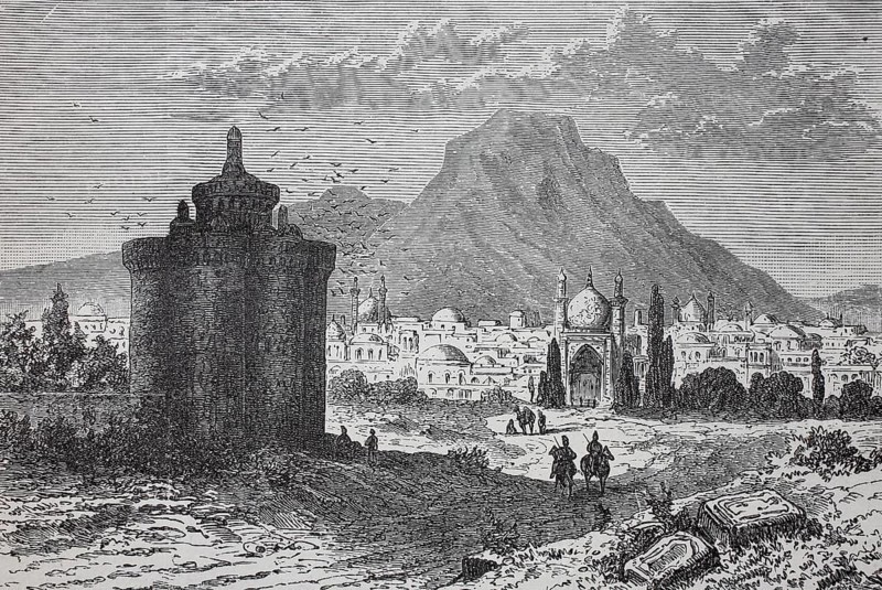 The city of Ispahan, Isfahan, Esfahan in Persia, today Iran, in 1880, Historical, digital reproduction of an original from the 19th century