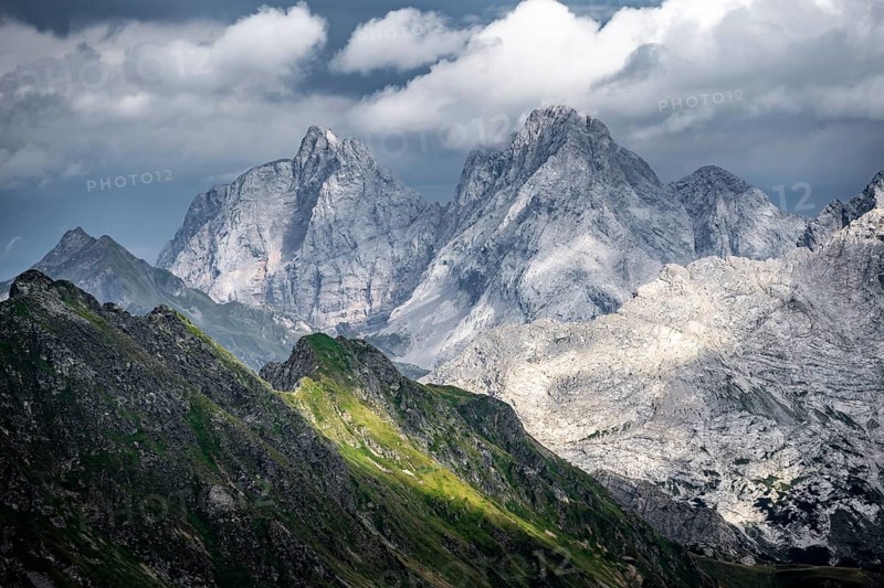 Dramatic mountain landscape, Carnic main ridge, Carnic Alps, Carinthia, Austria, Europe