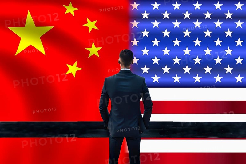 Symbolic image, fragile alliances, China-Russia, USA-EU, Western value system, communism, freedom, dictatorship, human rights, open trade, economic systems, directional decision, democracy, liberal society, espionage, hackers, customs dispute