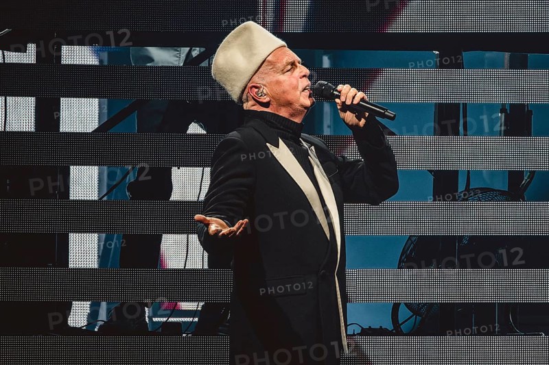 Neil Tennant, singer of the Pet Shop Boys live on Dreamworld: The Greatest Hits Live Tour at the Uber Arena in Berlin on 06.07.2024