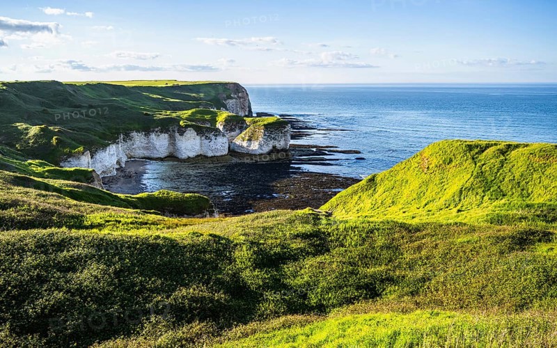 Cliffs over Flamborough Seawatch Observatory, Flamborough, Yorkshire, England, United Kingdom, Europe