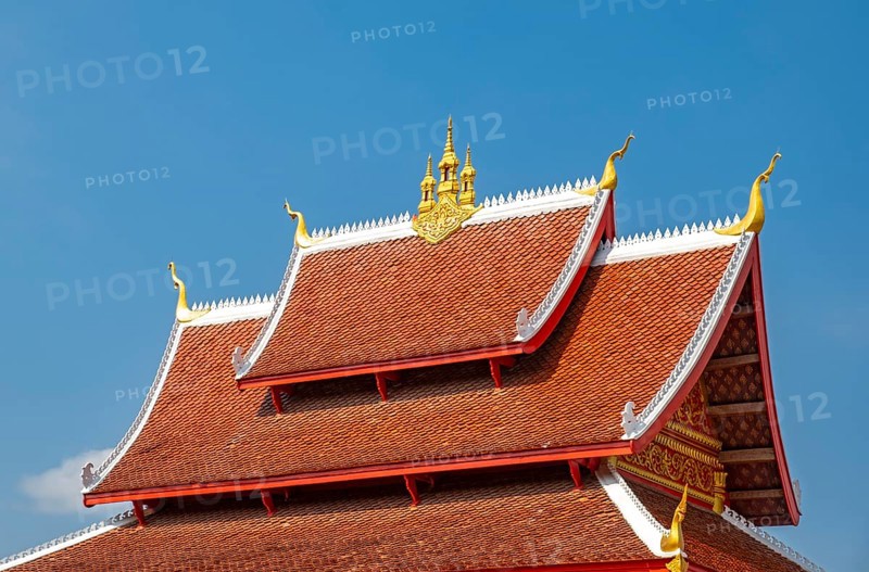 Roof of Wat Mai Suwannaphumaham Monastery, Luang Prabang, Laos, Asia