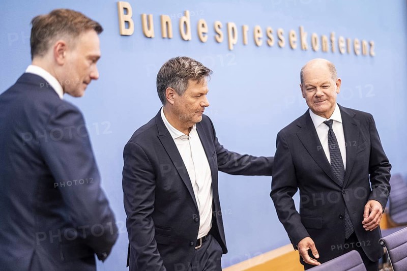 Federal Minister for Economic Affairs and Climate Protection Robert Habeck (Alliance 90/The Greens) at the press conference on the results of the budget negotiations with Federal Finance Minister Christian Lindner and Federal Chancellor Olaf Scholz in Berlin, 5 July 2024