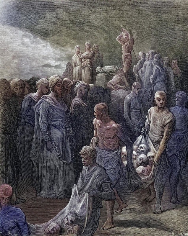 Richard the Lionheart massacring prisoners in retaliation for Saladin sending him 200, 000 dinars and the true cross too late, Historical, digitally restored reproduction from a 19th century original, Record date not stated