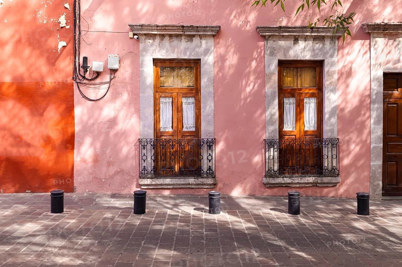 Morelia, Michoacan, colorful streets and colonial houses in Morelia historic city center, one of the main city tourist attractions