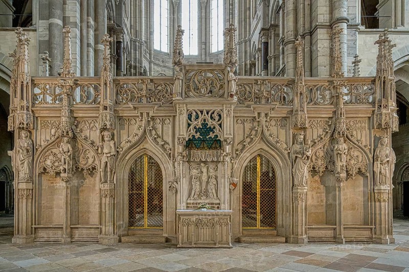 Magdeburg cathedral, Stone rood screen, Magdeburg, Saxony Anhalt, Germany, Europe