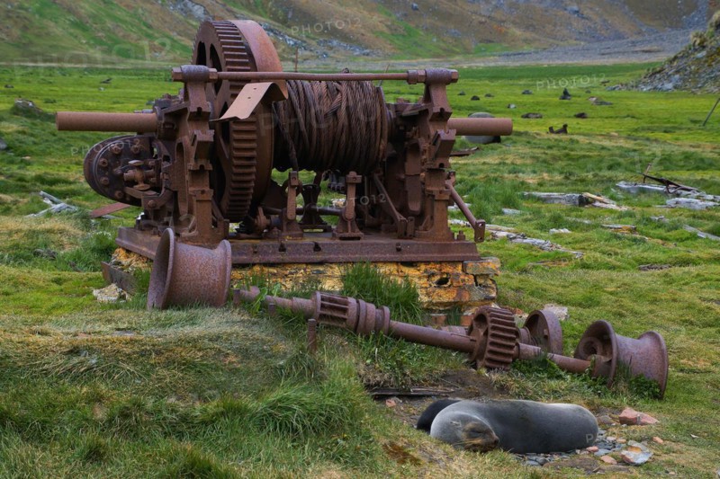 Antarctica, South Georgia, abandoned whaling station in Grytviken, Antarctica