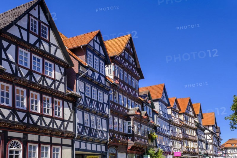 Half-timbered houses, Kirchstrasse, Allendorf district, Bad Sooden-Allendorf, Werratal, Werra-MeiÃŸner district, Hesse, Germany, Europe