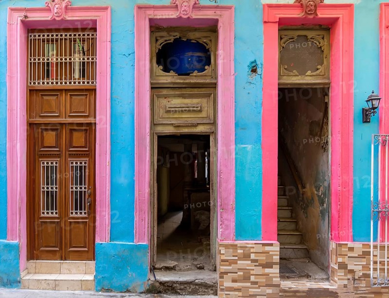 Scenic colorful Old Havana streets in historic city center of Havana Vieja near Paseo El Prado and Capitolio