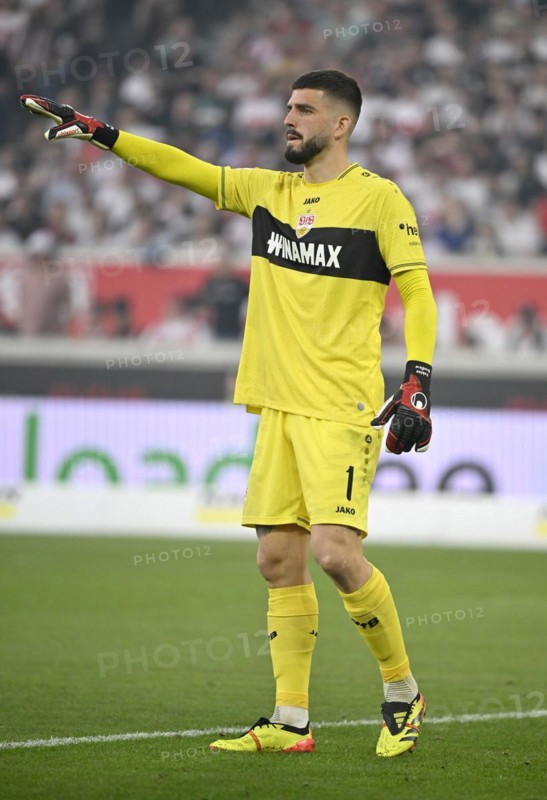 Goalkeeper Fabian Bredlow VfB Stuttgart (01) Gesture Gesture MHPArena, MHP Arena Stuttgart, Baden-Württemberg, Germany, Europe