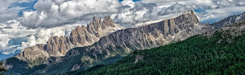Croda da Lago massif, north side, view from the ascent to the Rifugio Rif Giussani, Dolomites, South Tyrol, Italy, Europe