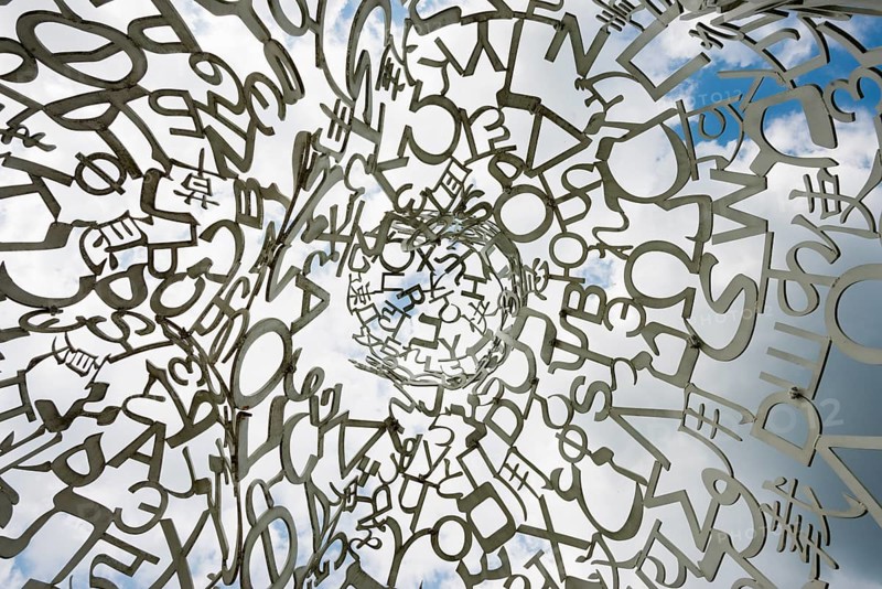 Würth Museum 2, sculpture We by Jaume Plensa, typography, letters, signs, Gaisbach, Künzelsau, Baden-Württemberg, Germany, Europe