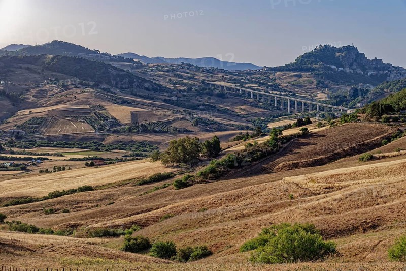 Landscape near the Sicilian village of Sperlinga near Nicosia. Sicily, Italy, Southern Europe, Europe