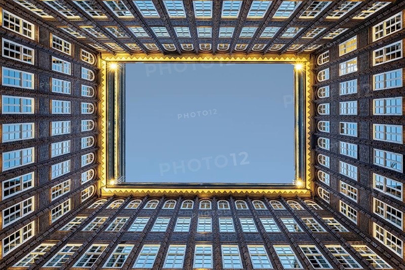 Chilehaus, courtyard, Hamburg, Germany, Europe