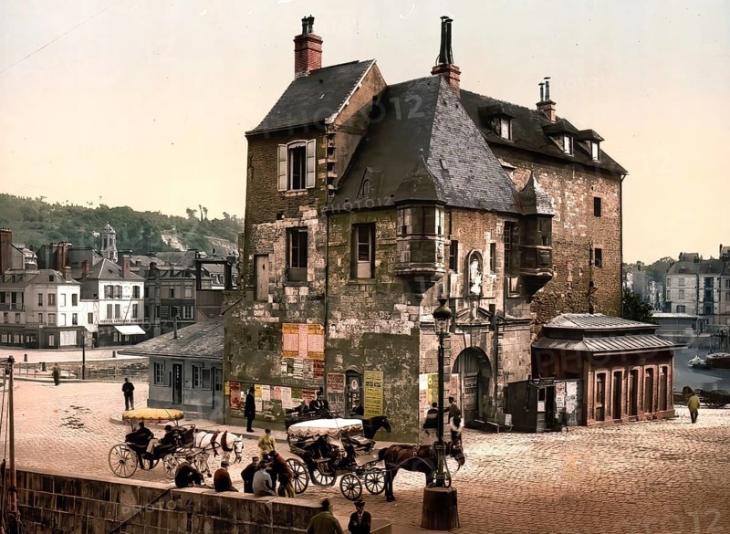 The Old Lieutenancy, Honfleur, France, c. 1890, Historic, digitally enhanced reproduction of a photochrome print from 1895, Europe