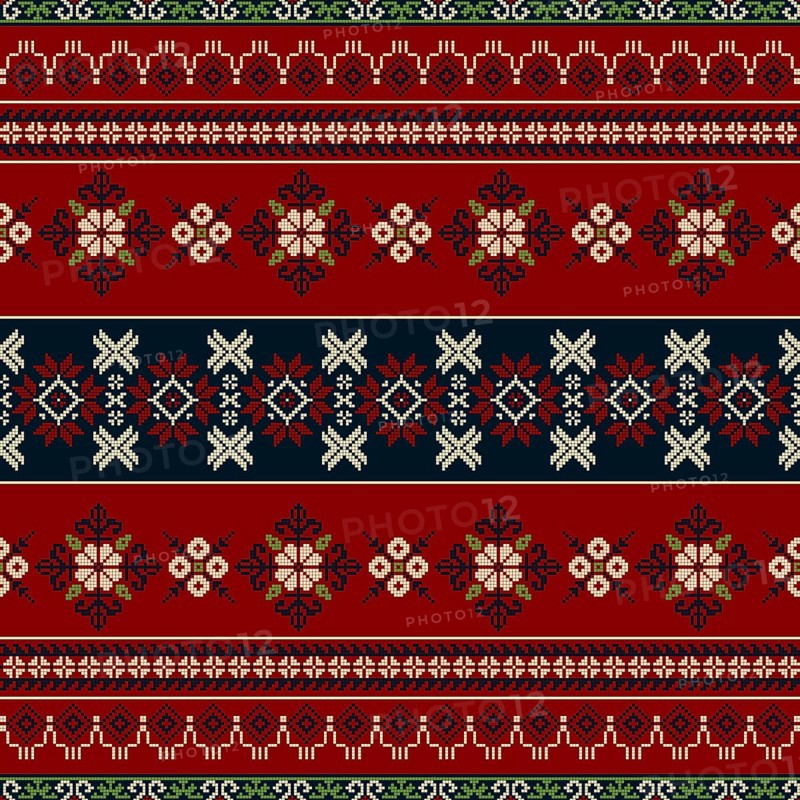 Traditional Latvian embroidery seamless pattern, vector illustration