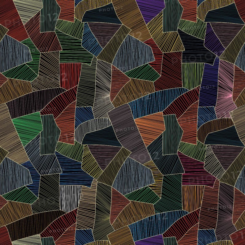 Seamless vector patchwork pattern, abstract art textile background in colors