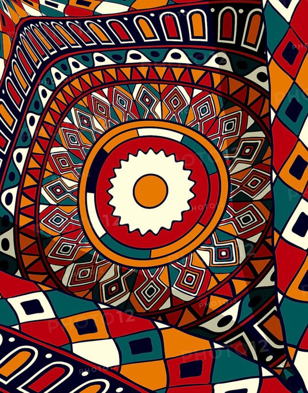 Tribal art background composition, vector illustration