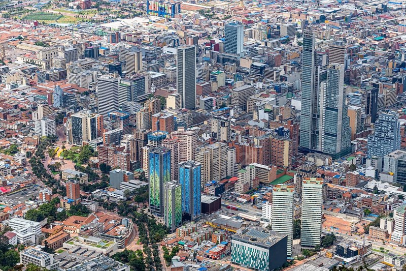 Overlook over Bogota from Monserrate, Colombia, South America