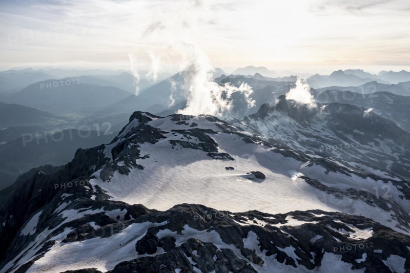 Remnants of snow, high alpine landscape, Übergossene Alm, Berchtesgaden Alps, Salzburger Land, Austria, Europe