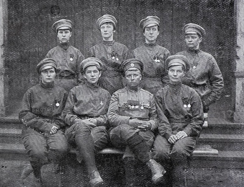 Staff officers of Female battalion, 1917, Saint Petersburg, Russia, Europe