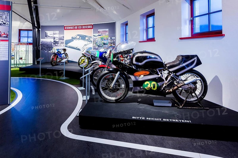 DEU Saxony Hohenstein-Ernstthal (Â© Sylvio Dittrich +49 1772156417) Textile and Racing Museum Hohenstein-Ernstthal, racing exhibition on the Sachsenring. The museum shows the history of racing and the development of the textile industry in Hohenstein-Ernstthal in permanent exhibitions