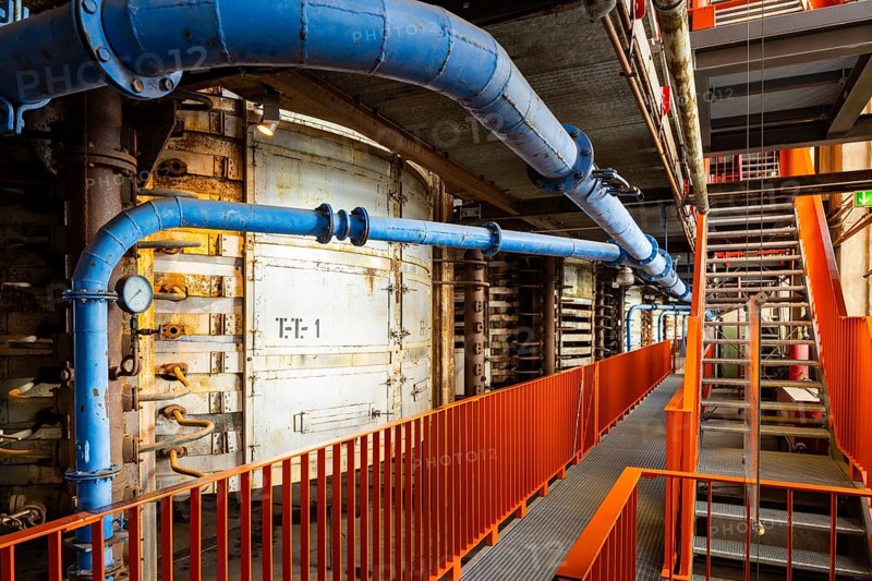 The Knappenrode energy factory is one of the four sites of the Saxon Industrial Museum on the site of the disused Knappenrode briquette factory, which is now a listed building. Dry Press, Knappenrode, Saxony, Germany, Europe