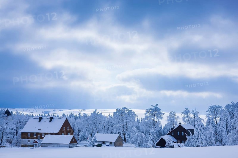 Wintery Hermsdorf in the Ore Mountains