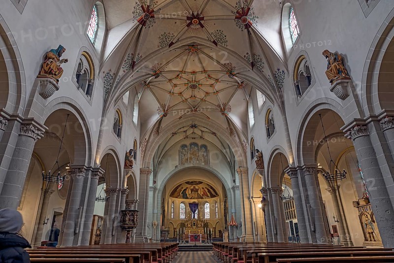 Interior of the Basilica Sankt Kastor, Koblenz, Rhineland-Palatinate, Germany, Europe