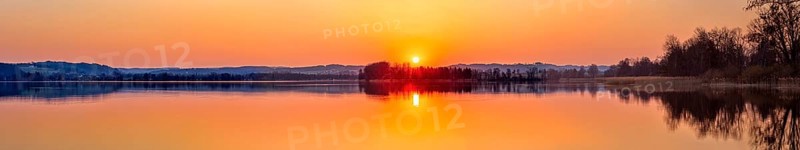 Sunset, Waginger See, Bavaria, Germany, Europe