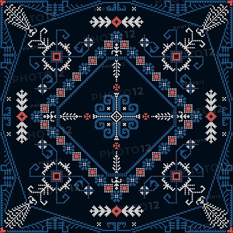 Traditional Latvian embroidery seamless pattern, vector illustration