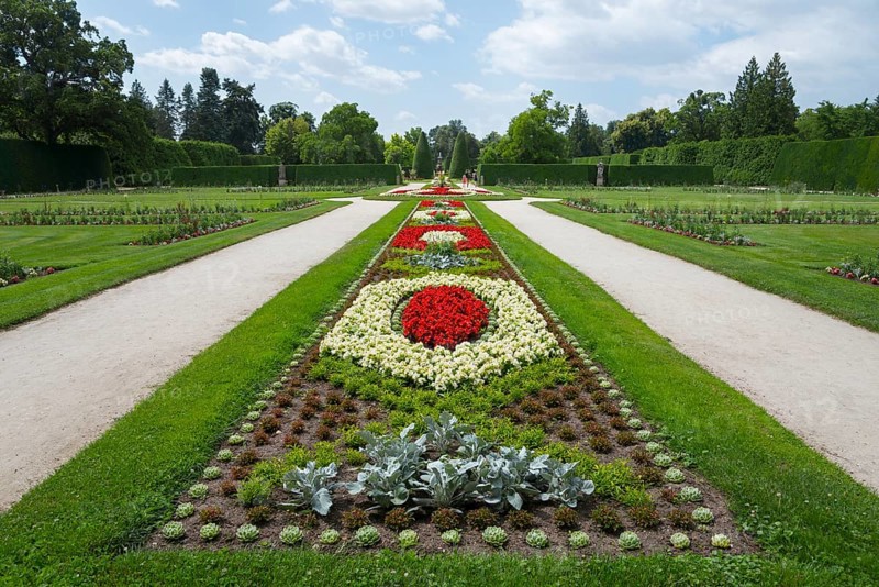 Castle park, Lednice Castle, Lednice, Eisgrub, Breclav, Jihomoravsky kraj, part of the Lednice-Valtice Cultural Landscape, UNESCO World Heritage Site, South Moravia, Czech Republic, Europe