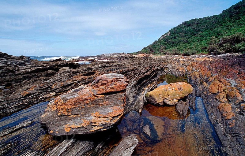 Rugged rocky coast, South Africa, Tsitsikamma National Park, Otter trail, Africa