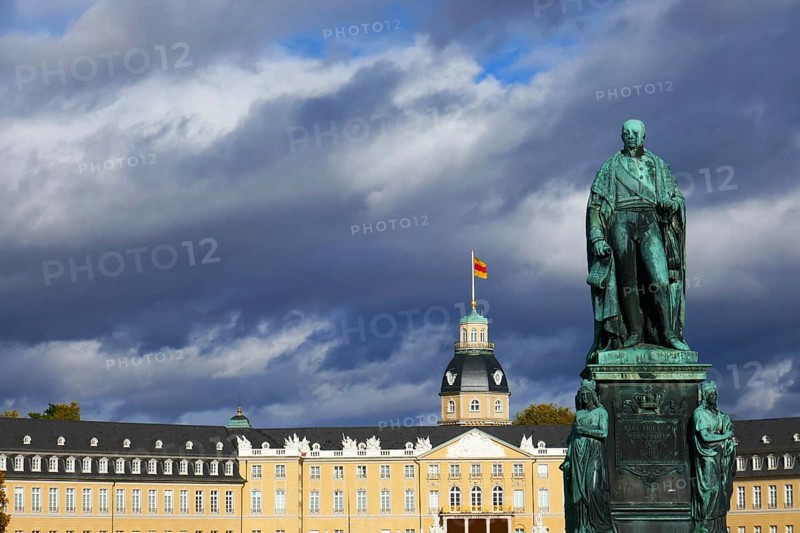 Karl Friedrich Monument on the Schlossplatz in Karlsruhe