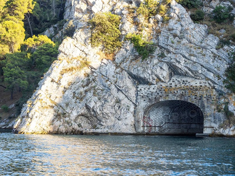 Hitlers Eye, sea tunnel, developed to protect submarines from air attacks, near Sibenik, Croatia, Europe