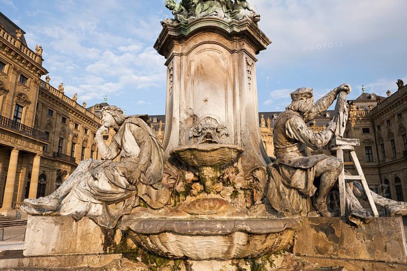 Frankonia Fountain of the Wuerzburg Residence, Wuerzburg, Lower Franconia, Bavaria, Germany, Europe