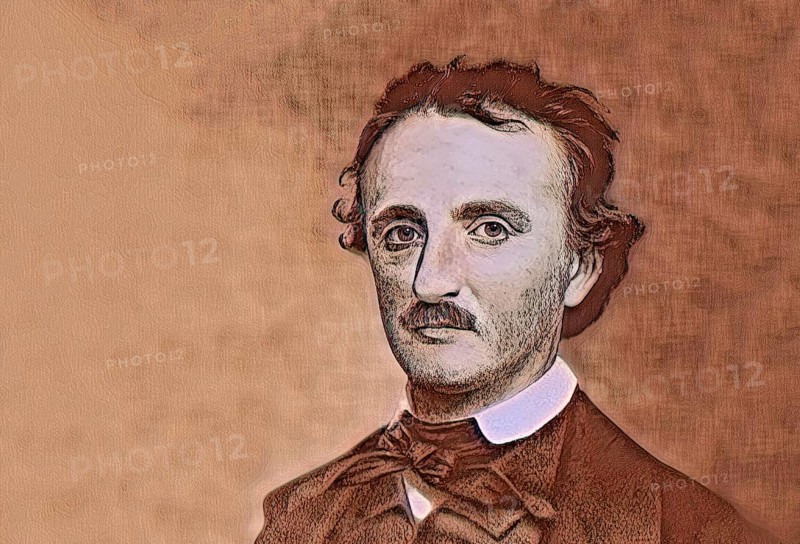 Portrait of Edgar Allan Poe, 1809 â€“ 1849, American writer, digitally edited according to a photograph