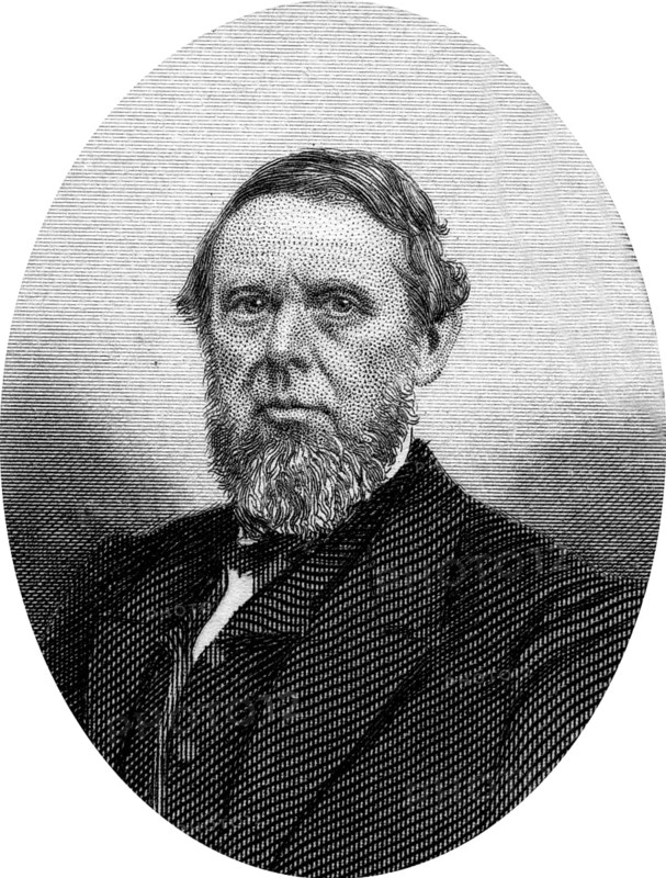 Engraving of James Harlan (August 26, 1820 â€“ October 5, 1899), a member of the United States Senate and a U.S. Cabinet Secretary. Original engraving by John Buttre, circa 1866