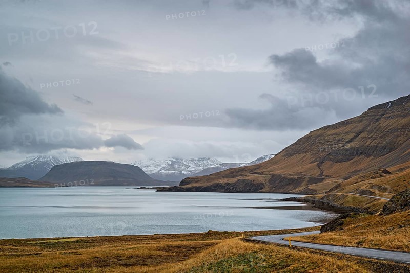 View of Hvalfjordur in a summer cloudy day, Iceland, Europe