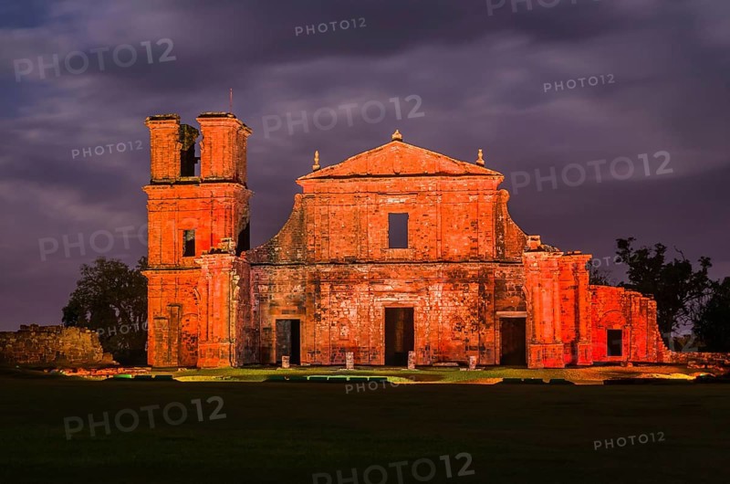 Part of the UNESCO site, Jesuit Missions of the Guaranis: Church, Ruins of Sao Miguel das Missoe, Rio Grande do Sul, Brazil, South America