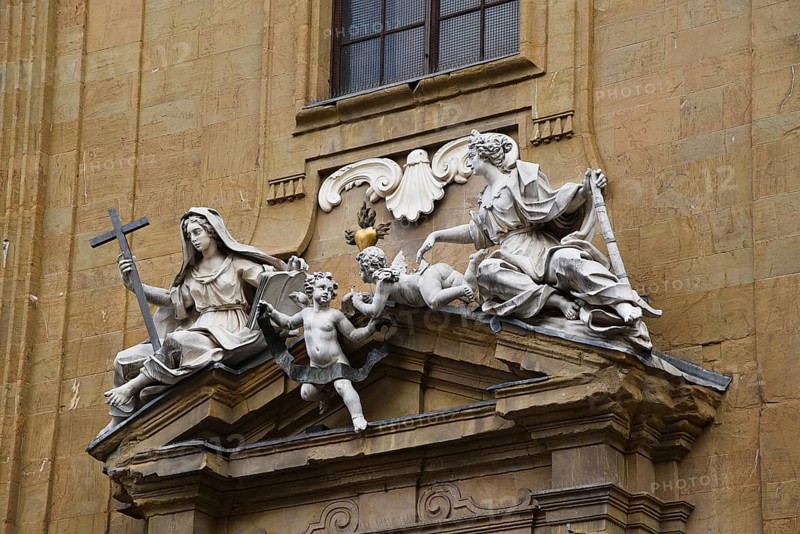 Florence, Italy. September 18, 2023. Piazza della Signoria in Florence, with its famous sculptures. On of the landmarks of Florence