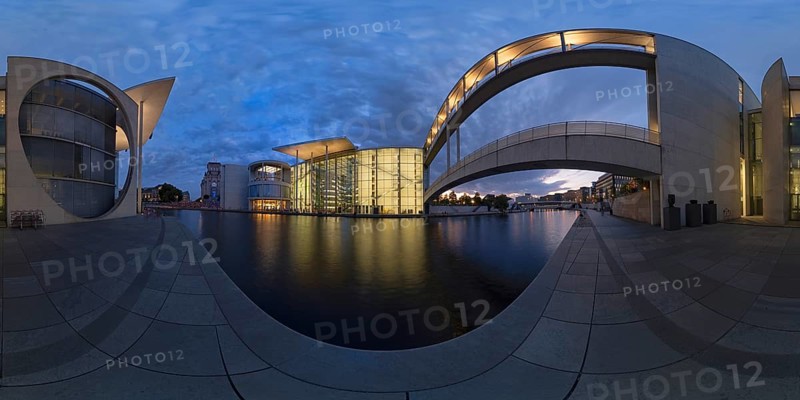 Government district in 360Â° panorama, Berlin, Germany Europe