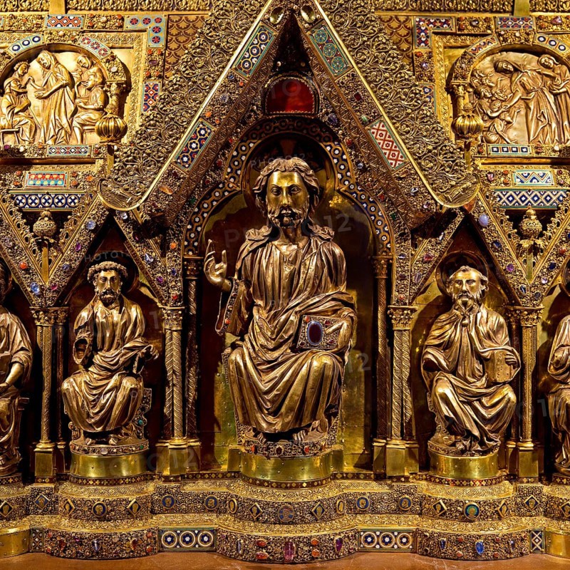 Detail of Elisabeth's shrine, where the bones of Elisabeth once lay, Elisabeth Church, Marburg an der Lahn, Hesse, Germany, Europe