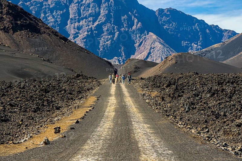 Path near vulcano on. Fogo. Cabo Verde. Africa