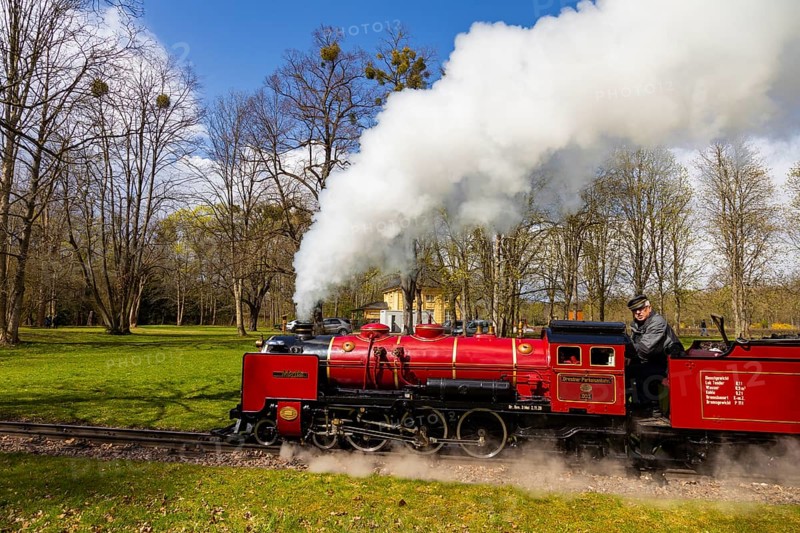 The Dresden Park Railway is a Lilliputian railway operated according to BOP in the Great Garden in Dresden. It was founded in 1950 as a children's railway and was operated under the name Pioniereisenbahn Dresden during the time of the German Democratic Republic. The steam locomotive Moritz of the Dresden Park Railway, now painted purple