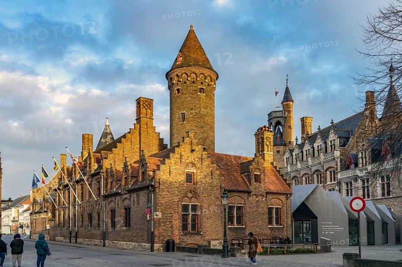 Palace of the Lords of Gruuthuse with the Gruuthuse Museum in Bruges, Belgium, Europe